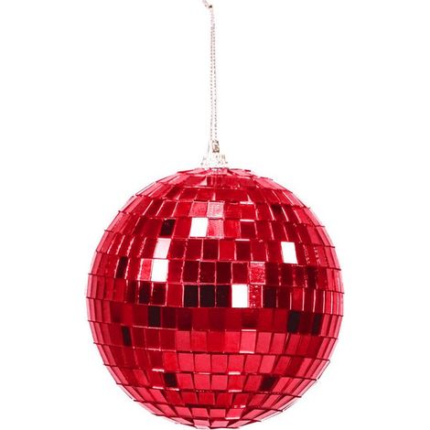 Suspension de Noël Boule à Facettes Décoration en Mousse Rouge 15 x 15 x 15 cm - PANGIVO (1/4)