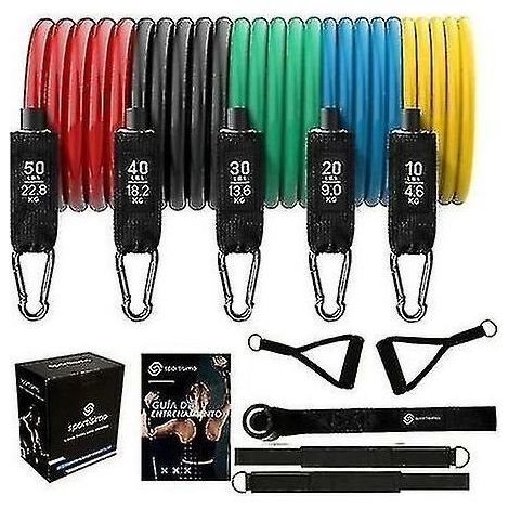Resistance Bands Set (11pcs) Exercise Bands With Door Anchor Handles Carry Bag Legs Ankle Straps For Resistance Training Physical Therap (1/5)