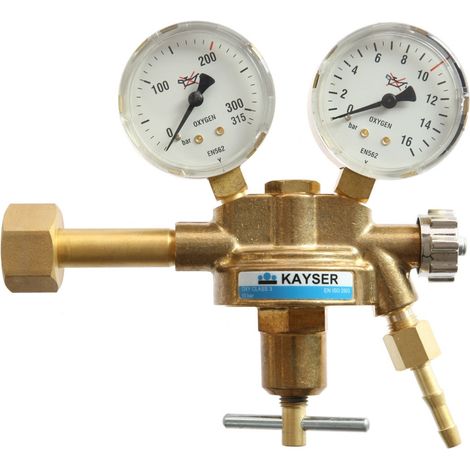 ELMAG Druckregler Sauerstoff, mit 2 Manometer, Ø 63mm (1/2)