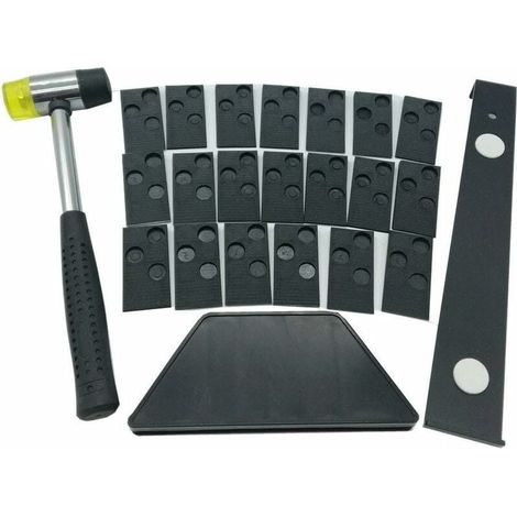 Kit d'installation pour installation de sol stratifié en bois avec cale à frapper, outil d’emboitage, maillet et 20 entretoises-LIAIKI (1/5)