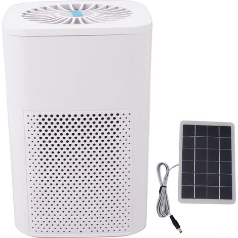 Ortviai Purificateur d'air solaire pour voiture avec panneau solaire 50 W, filtration au charbon actif, silencieux