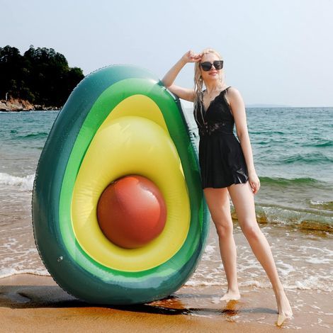 Flotadores inflables para piscina, flotadores inflables con forma de aguacate, camas inflables para piscina, colchones para flotadores de piscina, flotadores para piscina para adultos y niños (1/5)