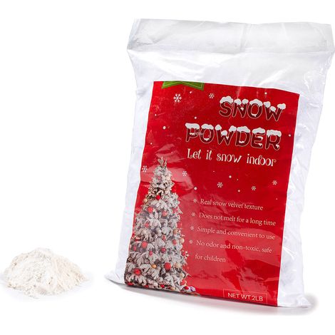 Neige artificielle en cellulose, douce et légère, idéale pour décorations de Noël, vitrines et crèches, lot de 2, paquet : 24 x H. 34 cm