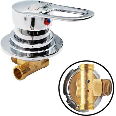 (Threaded)Mitigeur Robinets De Douche en Laiton Vanne De Dérivation Mélangeur D'eau Froide et Chaude Robinet De Baignoire Pour Salle De Douche/salle De Bain (1/5)