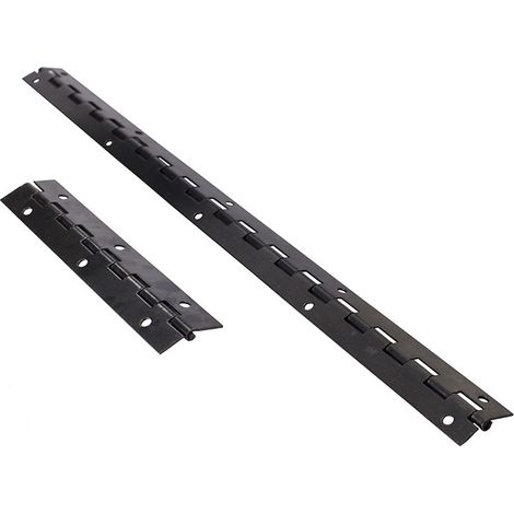 Lot 4 charnières piano inox noires 300x30x1mm, 48 vis incluses, pour portes armoires, bateaux, meubles (1/5)