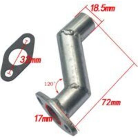 Collecteur d'admission décalé DOLASO 32 mm avec joint pour carburateur 49 cc/66 cc pour vélo électrique, acier