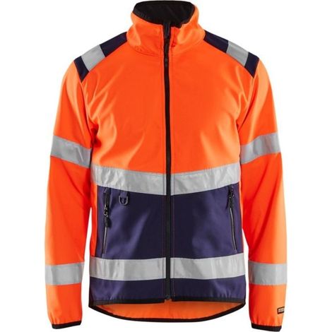 BLAKLÄDER  - Giacca in softshell alta visibilità arancione / blu (1/4)