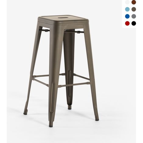 tabouret de bar design industriel en acier et métal steel up - Bronze
