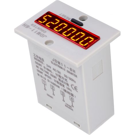 Voltmètre JDM11-6H sans capteur de tension, affichage numérique LED électronique à 6 chiffres, relais compteur, 24 V CA/CC (1/5)
