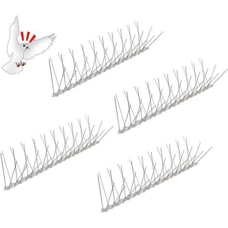 Vogelabwehrspitzen aus Edelstahl, Taubenabwehrspitzen, Vogelabwehr, Anti-Tauben-Spikes, Anti-Krähen-Spikes, Perfekte Abschreckungswirkung gegen Vögel, 1 Meter - Fei Yu (1/4)