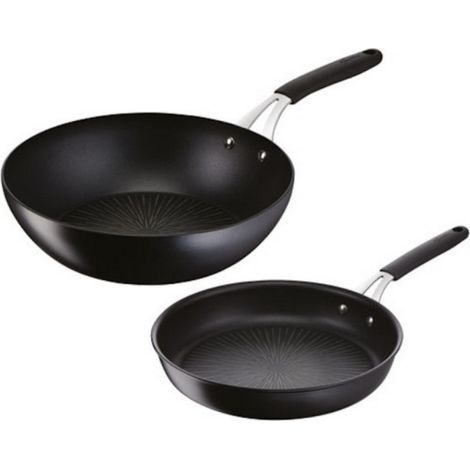 Sartén de 26 cm + wok de 28 cm, negro - 012165600102 - Lagostina -