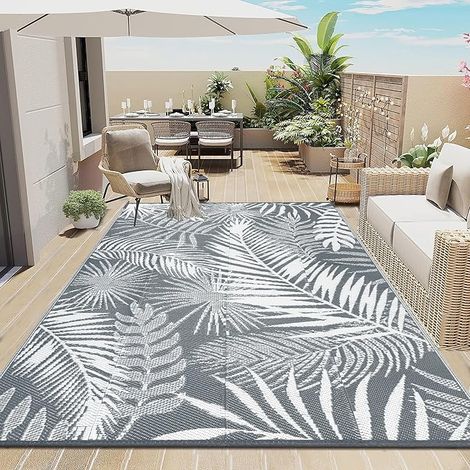 Outdoor Plastic Mat 180 x 270 cm, Waterproof Camping Car Floor Mat, UV Resistant Straw Mat, for Patio, Balcony, Beach, Picnic, Garden (1/5)