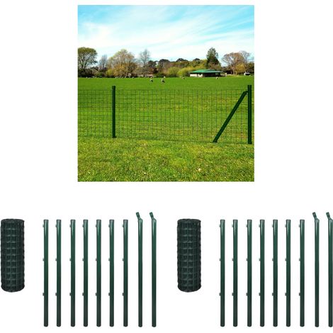 Clôture euro acier 10x1,0 m vert - Clôture En Acier - Clôture Pvc - Clôture Jardin - Clôture Poule - Clôture Chien - Home & Living (1/3)