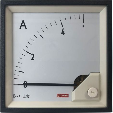 Ampèremètre analogique de panneau V c.a. RS PRO, Echelle 5 (Input, Scale)A, 96mm x 96mm ( Prix pour 1 ) (1/3)