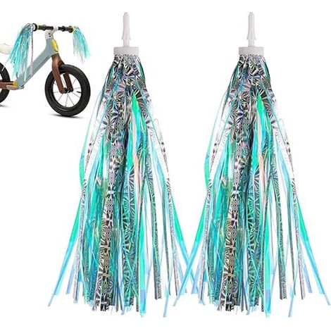 Guidoline, 1 paire, 27 cm, décoration pour guidon de vélo, décoration pour vélo enfant, guidoline pour filles, franges princesse, orange, blanc, bleu, L (1/5)