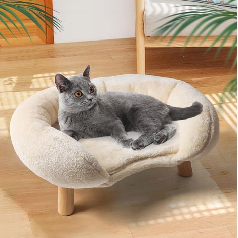 CHICFURN Scala per gatti e cani 42 x 39 x 30 cm in poliestere grigio, antiscivolo (1/5)