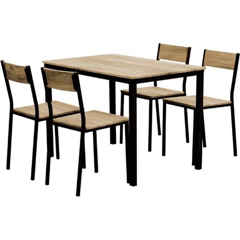 SET INDUSTRIAL TAVOLO + 4 SEDIE QUERCIA (1/3)