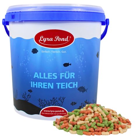 10 litres (0,85 kg) Lyra Pond® Pond Colour Sticks Koi Mix nourriture pour poissons de bassin en seau
