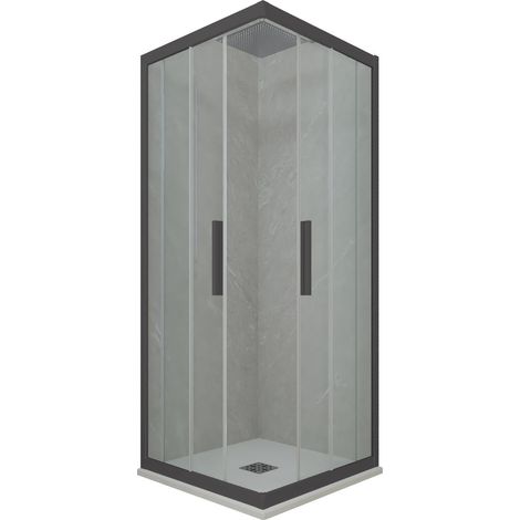 Box doccia 70x80 angolare scorrevole Antracite h 200 Kolors