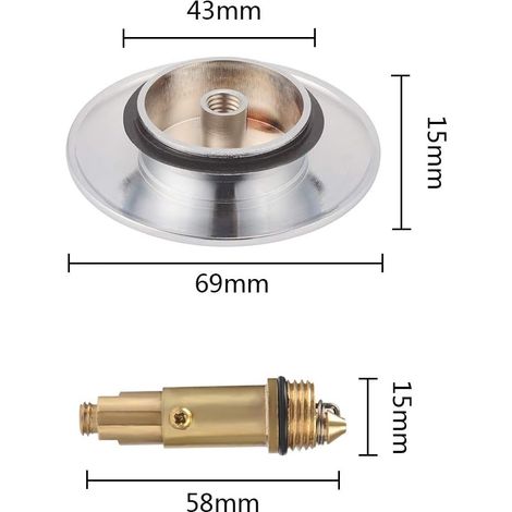Grille de bonde en laiton, 69 mm, pour l'entretien de la salle de bain, du lavabo ou de la baignoire, adaptée pour empêcher les débris de pénétrer dans la bonde.-AquaForge (1/4)