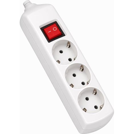 WEBMATEL Regleta 3 Tomas Schuko Interruptor 16A 250V 3680W Sin Cable