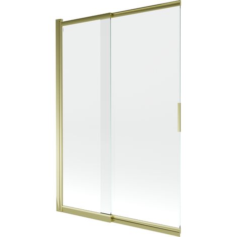 Mexen Fox mampara de bañera de 2 paneles corredera 120 x 150 cm, transparente, dorado - 891-120-002-50-00