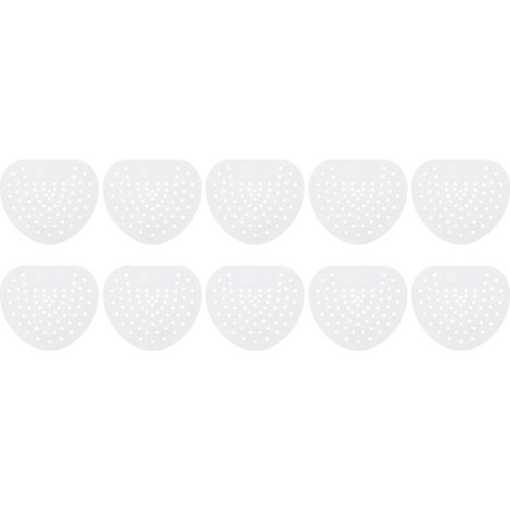 Écran Déodorant Urinoir - Lot de 10 - Plastique Robuste - Anti-Éclaboussures et Filtre - Toilettes Publiques et Privées - Blanc 190x160mm (1/5)