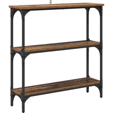 Maison Exclusive - Tavolo consolle con lo scaffale Legno vecchio 75 x 22,5 x 75 cm