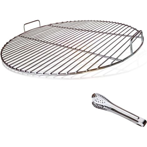 Grille Ronde Acier Inoxydable 304 Pour Barbecue Charbon 57 Cm Avec Poignée Et Pince (1/4)