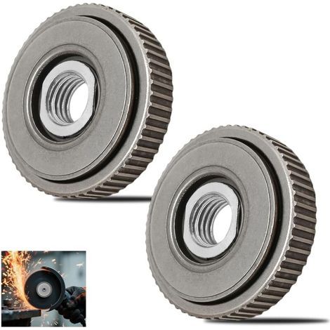 2 Pièces Écrou de Serrage Rapide pour Meuleuse d'Angle M14, Écrou de Verrouillage avec Levier, Changement de Meule Sans Outils, Convient pour Hitachi, pour Makita et Diverses Autres Meuleuses d'Angle (1/5)
