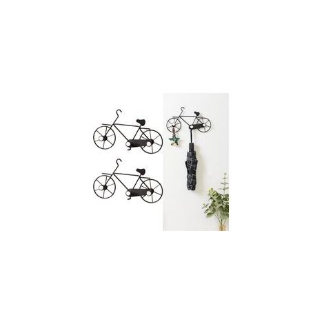 Le Fer crochet De Vélo Portemanteau Mural,Étagère Crochet de Manteau en Forme de Bicyclette Vélo Décoratif Crochet Pour Entrée Chambre Salle De Bain Salon 2 Pièce( Noir) (1/5)