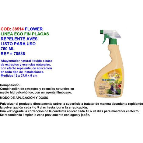 Repelente de Aves Flower Finstock 750 ml Listo para Uso