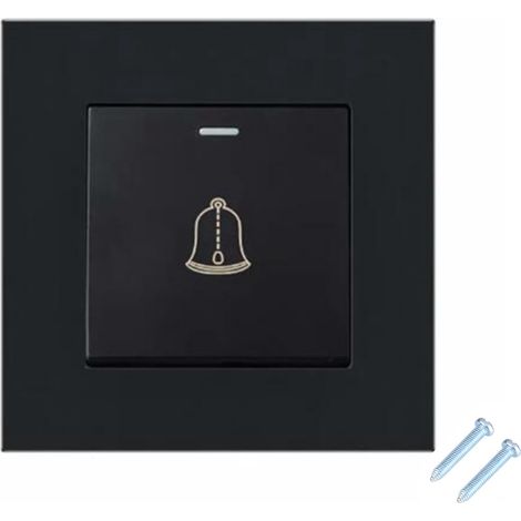 Cloche de porte panneau en verre trempé sonnette 220250 V bouton poussoir panneau en verre interrupteur de cloche de porte pour hôtel à la maison (1/5)