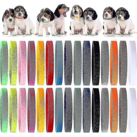 Colliers de mise bas pour chiots, 45 pièces double face, identification nouveau-nés, 3 tailles réglables, doux et confortables (1/5)