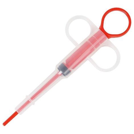 Cat pill dispenser, dog pill gun, pet medicine syringe, puppy tablet feeder for small animals (red, white) (1/5)