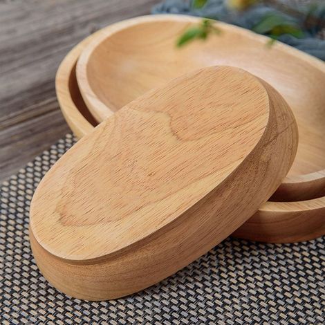 BelleRise - Bateau en bois – 15,5 cm – Design navire, bois naturel – pour sushi, salade, fruits (1/5)