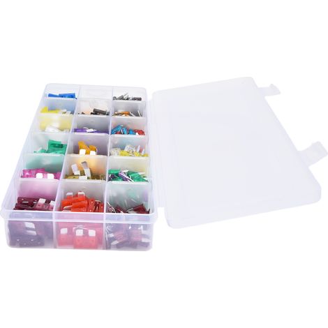 Lot de 485 fusibles à lame en aluminium, assortiment auto 2A-40A, formats moyen et petit (1/5)