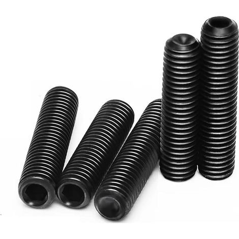 Vis de fixation en acier allié noir à 12,9 étapes avec denture fine, hexagonale, sans tête,