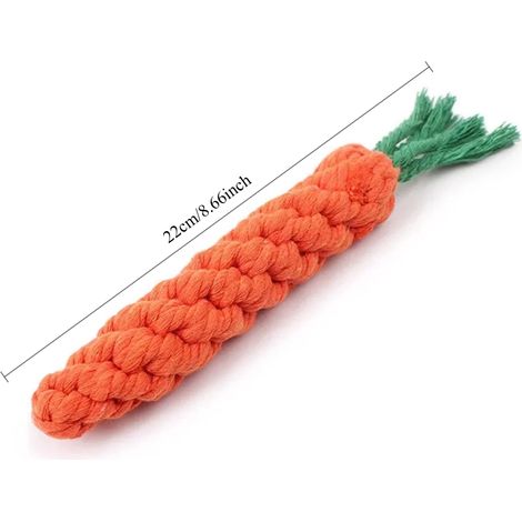 Jouet en corde tressée, sûr et durable, en forme de carotte pour animaux de compagnie. (1/5)