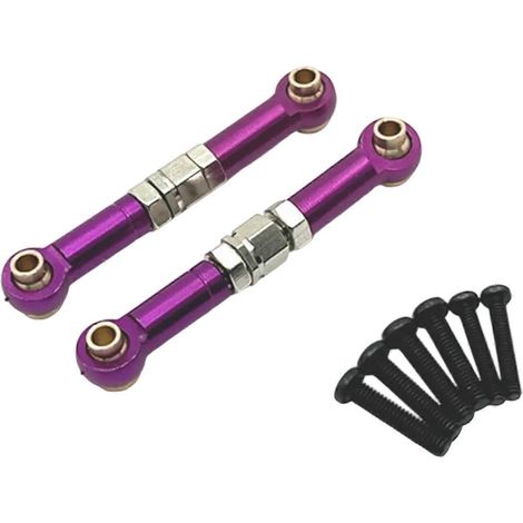 Pièces de modification pour voiture télécommandée à l'échelle 1/14, bras de liaison de direction avant en métal, compatible avec les modèles 14209 et 14210, violet. (1/5)