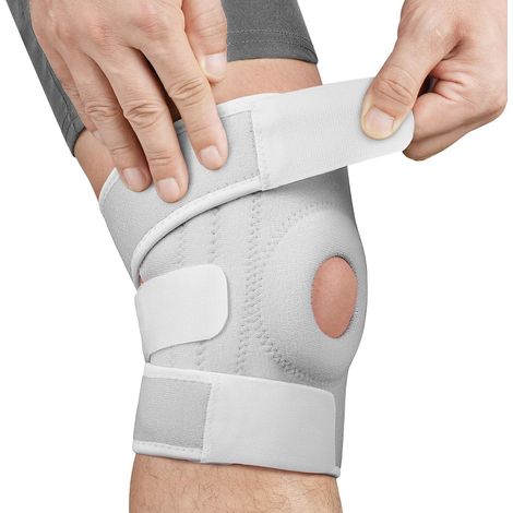 Genouillère de Sport, Genouillère avec Stabilisateurs Latéraux et Coussinets en Caoutchouc, Réglable Genouillère Rotulienne et Ligamentaire, Rotule-Genouillère Sport pour les Douleurs au Genou (1/5)