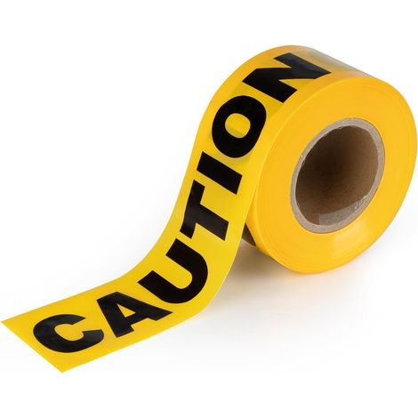 Black and Yellow Adhesive Tape 305m - Bloody Warning Safety Tape, Caution Marking Tape, Non-Adhesive, Halloween Decoration, Birthday Party Accessories (1/5)