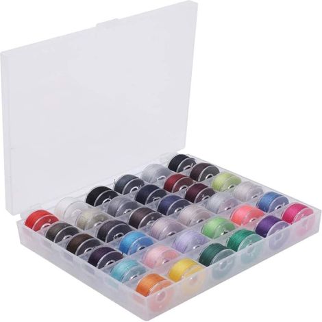 Vorgewickelte Spulen – 36 Stück – Polyester – Verschiedene Farben – Für Haushaltsnähmaschinen – Mit Box (1/5)