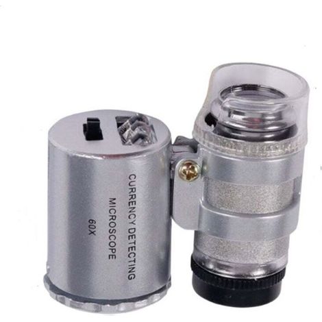Mini Loupe de Bijoutier Éclairée LED 60X pour Réparation et Inspection- (1/4)