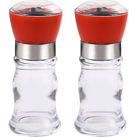 Moulin À Épices - Verre Transparent - Couvercle Hermétique Acier Inoxydable - Broyeur Céramique Réglable - Pour Poivre Cumin Sel Et Autres Épices - 1 Pièce (1/5)