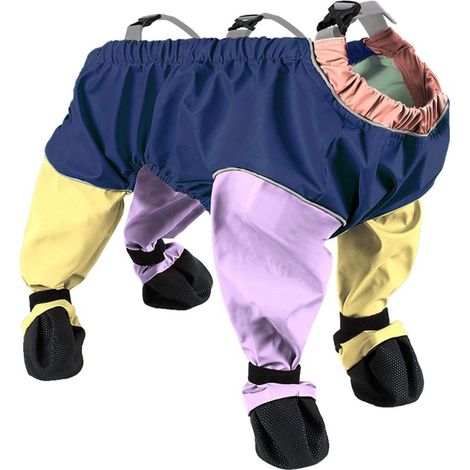 Combinaison de neige pour chien avec bottes intégrées, leggings imperméables et antidérapants, bretelles réglables (taille ajustable)