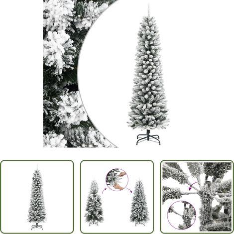 Künstlicher Schnee -  Künstlicher Weihnachtsbaum Schlank mit Schnee 210 cm PVC & PE (1/5)