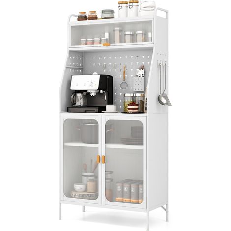 COSTWAY Kitchen Pantry Storage Cabinet Freestanding Kitchen Buffet With Adjustable Shelf (1/5)