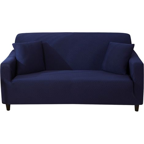 Housse de Canapé Extensible Imperméable pour Canapé 4 Places en Polyester et Spandex Bleu Foncé Anti-Taches Doux (1/5)