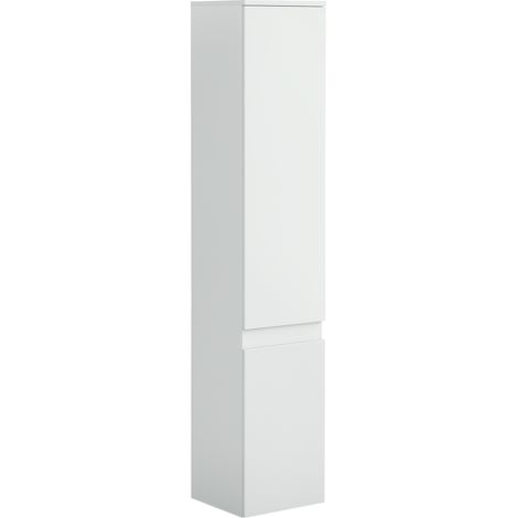 Weißes Badezimmer-Säulenregal, 2 Türen und 3 verstellbare Einlegeböden, modernes Design, 30 x 28 x 152,5 cm